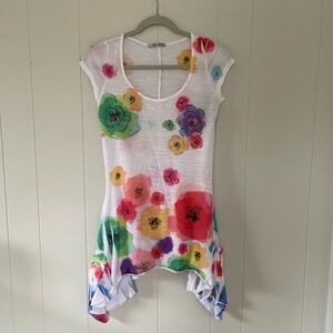 Yahada Multicolor Floral Short Sleeve Top
